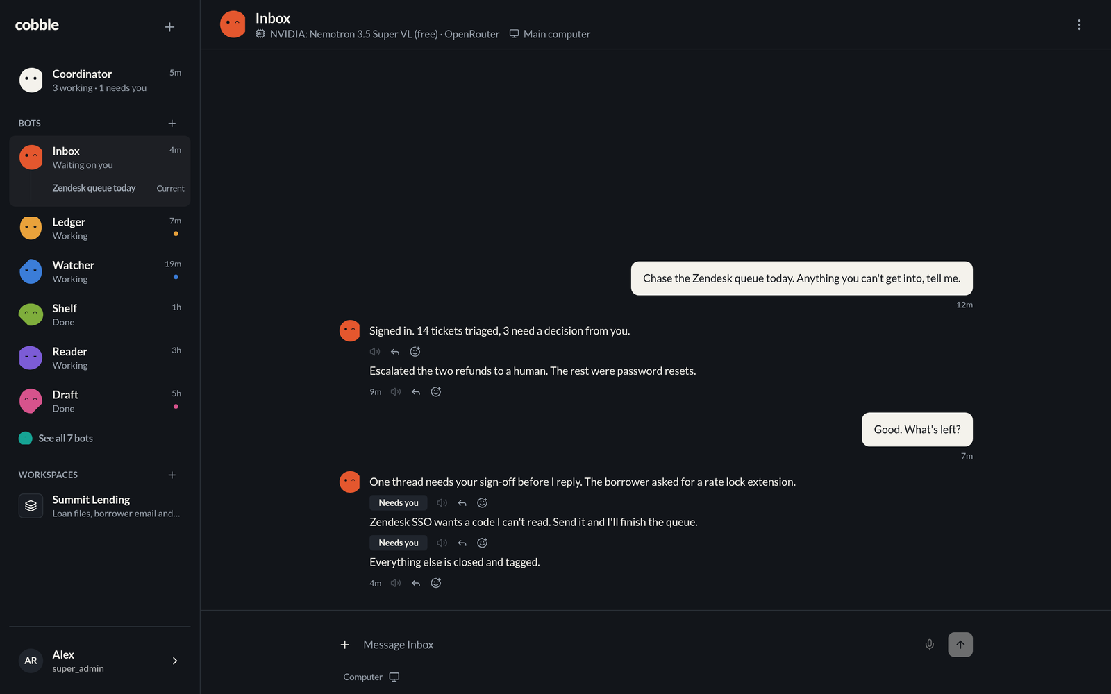 Cobble: a crew of small AI worker bots you host yourself